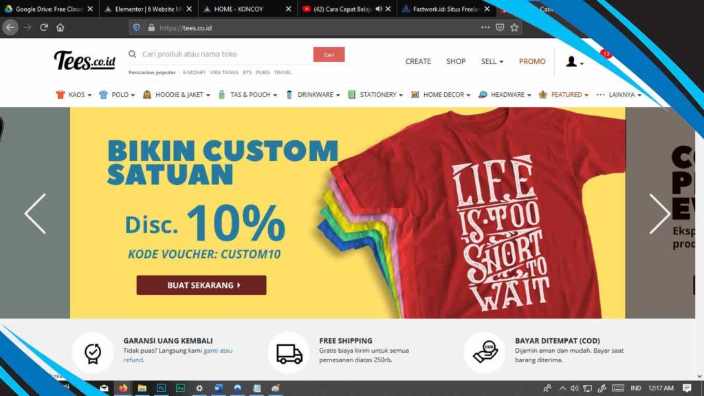 tees.com untuk menghasilkan uang dari web