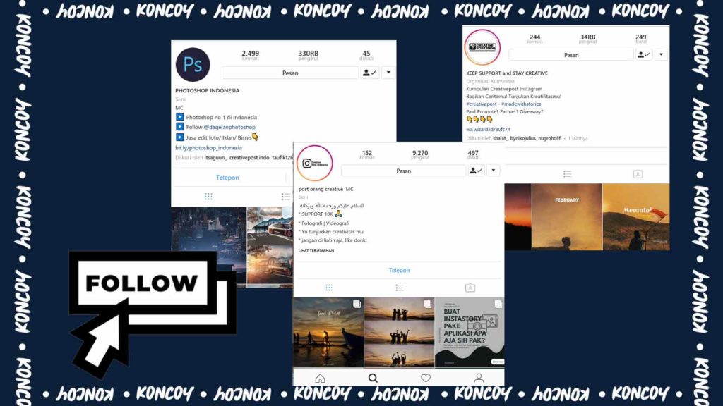 follow akun inspiratif untuk meningkatkan skill dalam desain