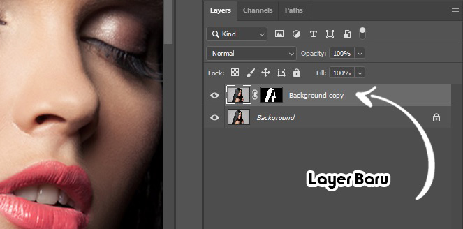 background copu akan ada setelah anda membuat layer baru