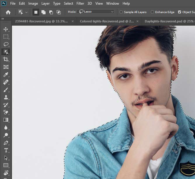 hasil seleksi menggunakan photoshop