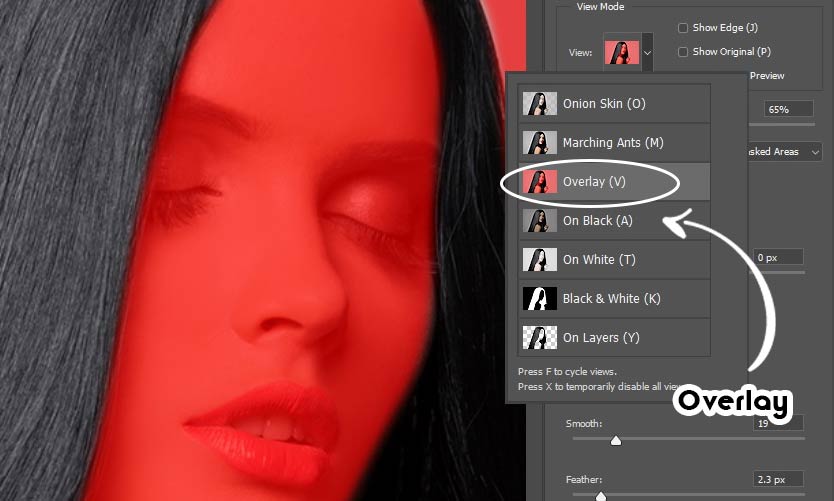 mode overlay saat akan masking menggunakan photoshop