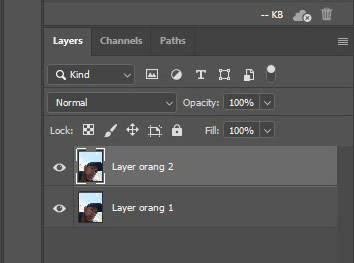 buat layer menjadi 2 untuk black dan white