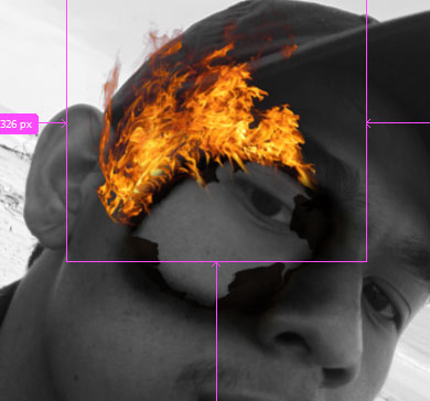 pelatakan layer api pada photoshop