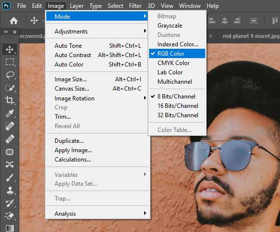 ubah mode menjadi rgb cara edit foto di photoshop